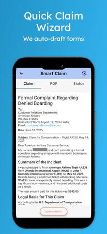 RefundMe AI travel claims screenshot