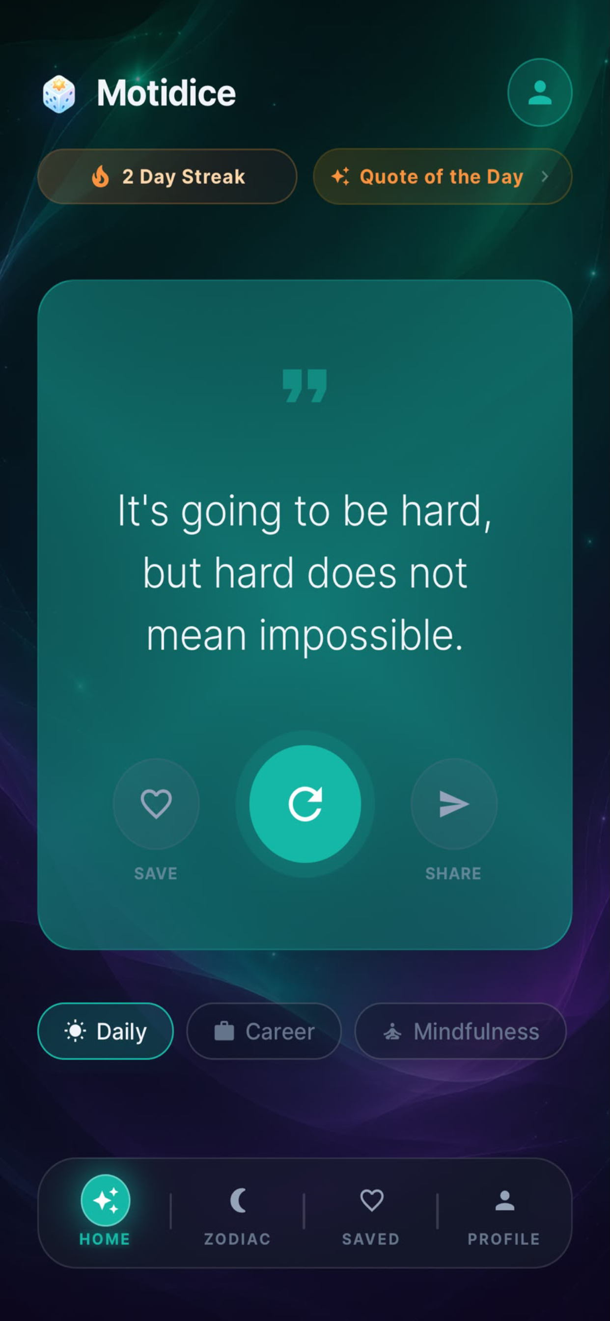 MotiDice: Daily Motivation screenshot 2