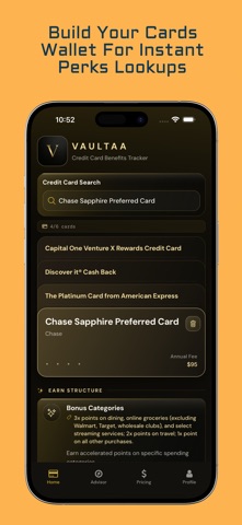 VAULTAA: Card Benefits Tracker screenshot
