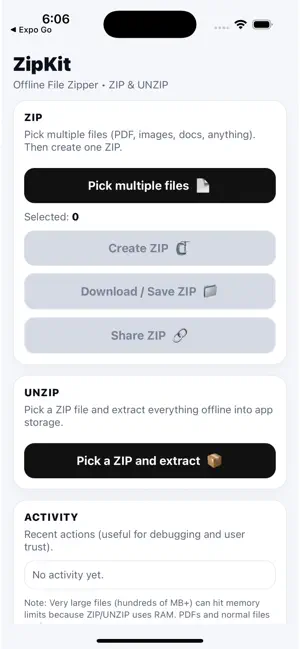 ZipKit: Offline File Zipper screenshot 1