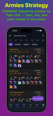 Clasher Maps of Clans app screenshot