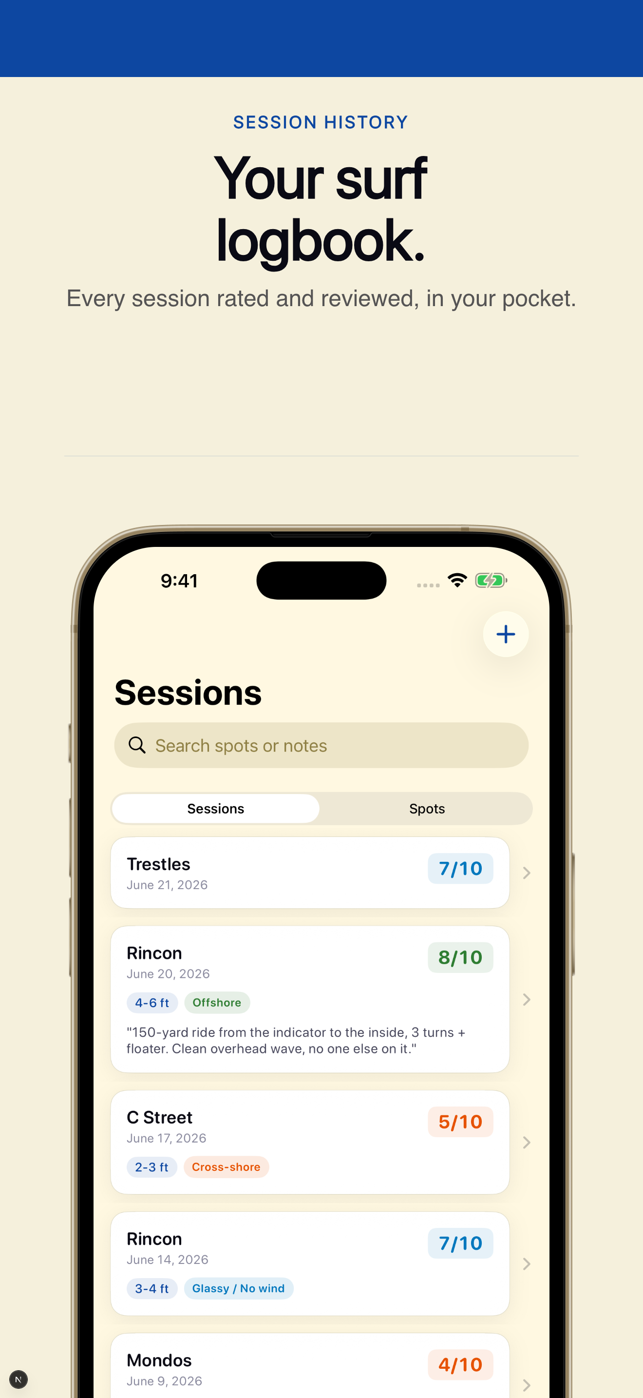 Surf Log Quiver Tracker - Sand screenshot 4
