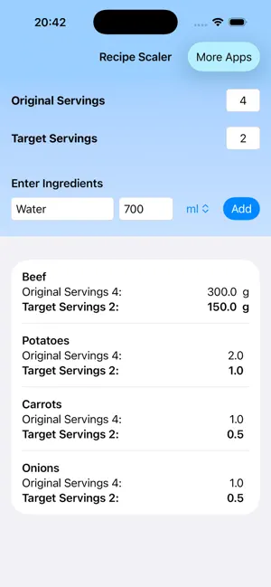 Recipe Scale Calculator screenshot 2