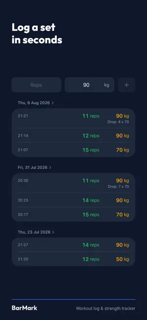 BarMark: Gym Workout Log screenshot 2