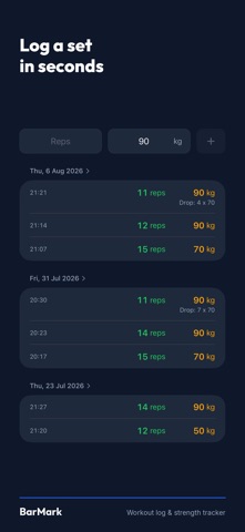 BarMark: Gym Workout Log Screenshot 2 of 6