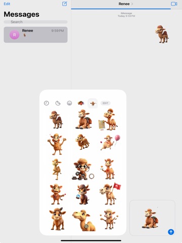Super Bumpy Camel Stickers iPad screenshot