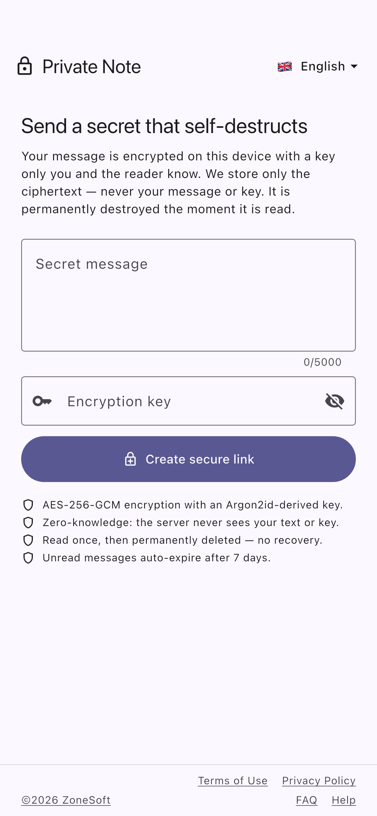 Private Note Encrypted