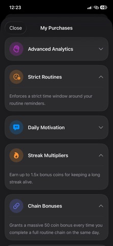 Quantum Routines iPhone screenshot
