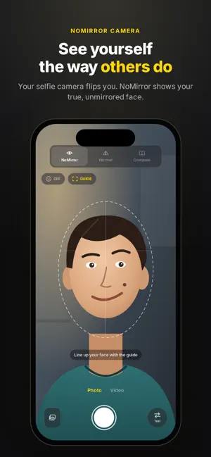 NoMirror: True Selfie Camera screenshot 1