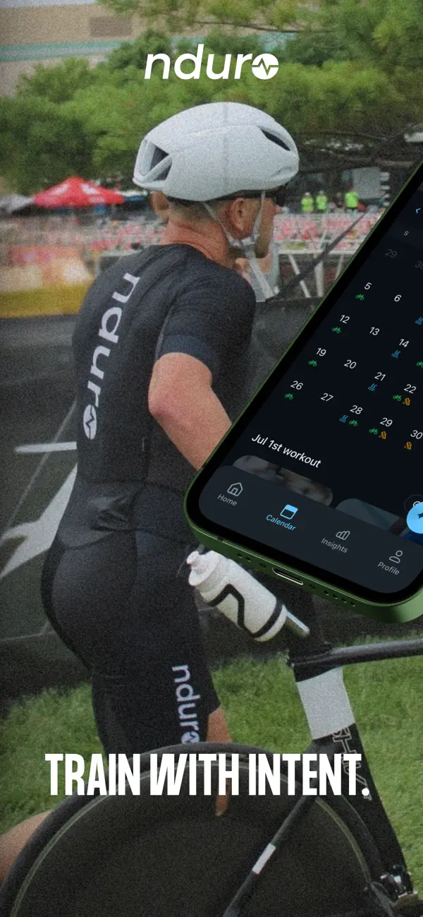 Nduro app preview with an athlete and a mobile training screen