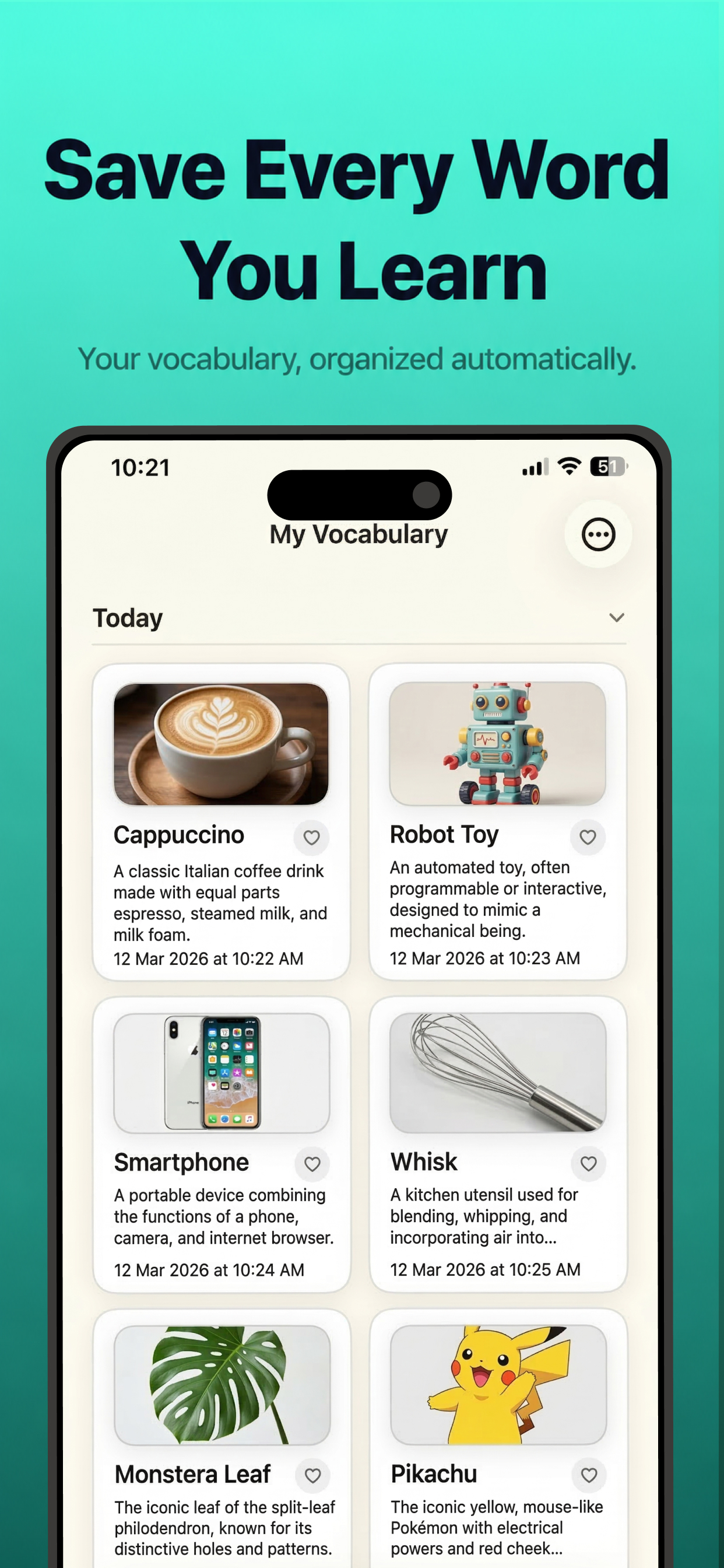 Photo Vocabulary Builder: AI