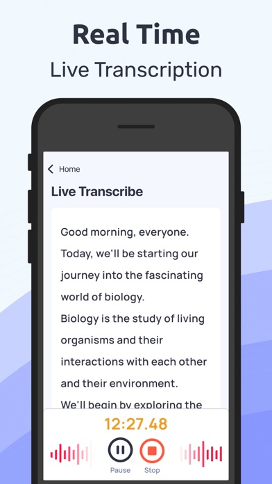 Transcriber Note Voice to Text Screenshot