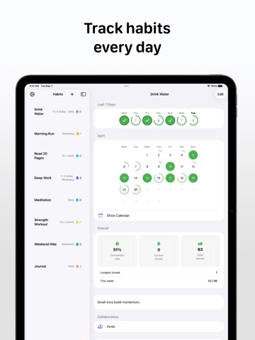 Habit Tracker - Daily Goal iPad screenshot