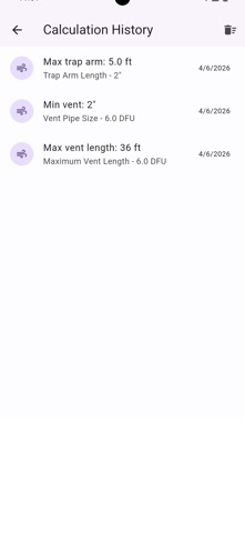 Trap & Vent Calc Plumb iPhone screenshot