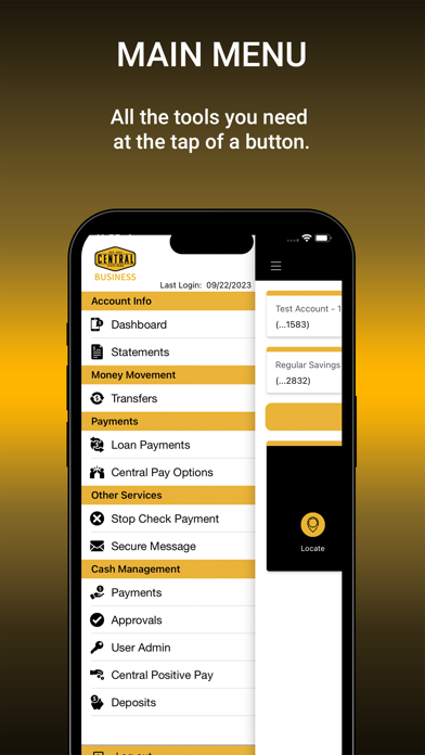 Central State Business Banking Screenshot
