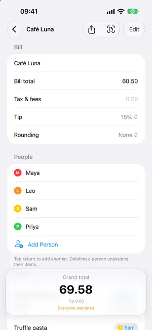 Divide Bill – Split & Scan screenshot 2