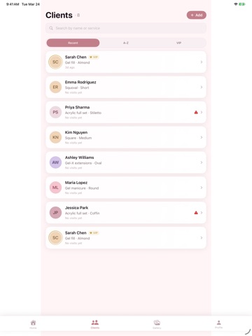 Nail Tech Client Book - Polish iPad screenshot