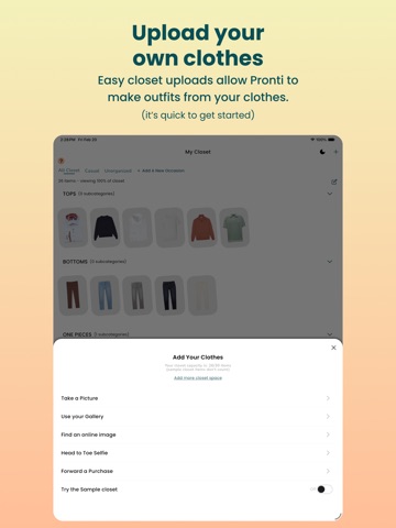 Outfit Maker - Pronti AI iPad screenshot