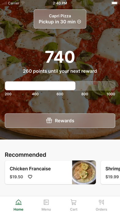 Capri Pizza To Go iPhone screenshot 1 - Food & Drink app