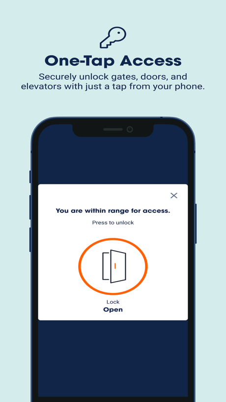 Public Storage App Store screenshot 2, headline “One-Tap Access”. Headline in Title Case.