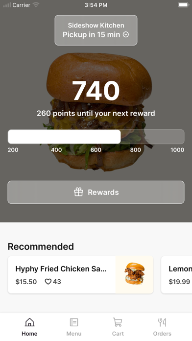 Sideshow Kitchen iPhone screenshot 1 - Food & Drink app
