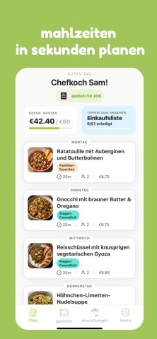 mise – Essensplaner iPhone screenshot 1