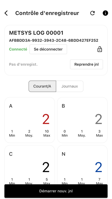 Screenshot #2 pour METSyS Current Logger