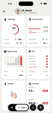 BENET: Voice Baby Tracker iPhone screenshot