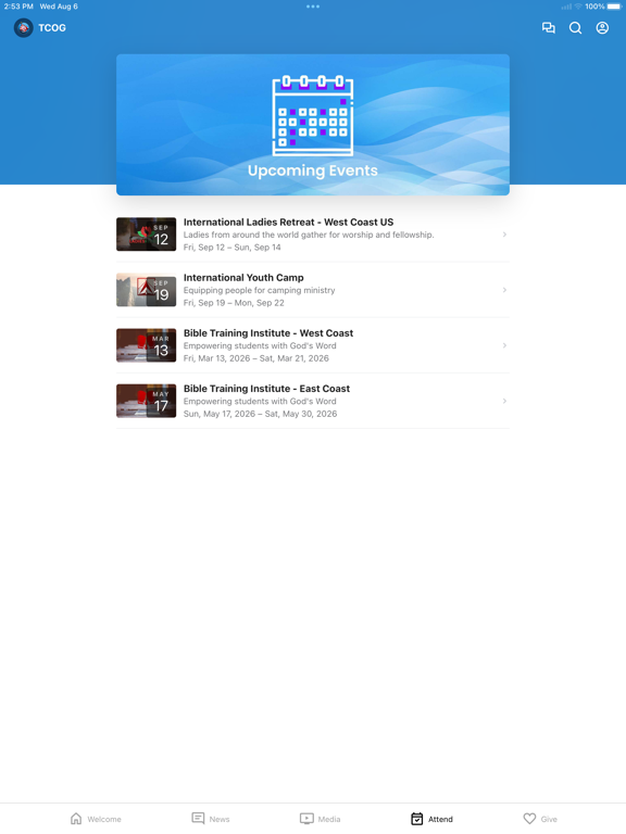 The Church of God iPad screenshot 4 - Lifestyle app