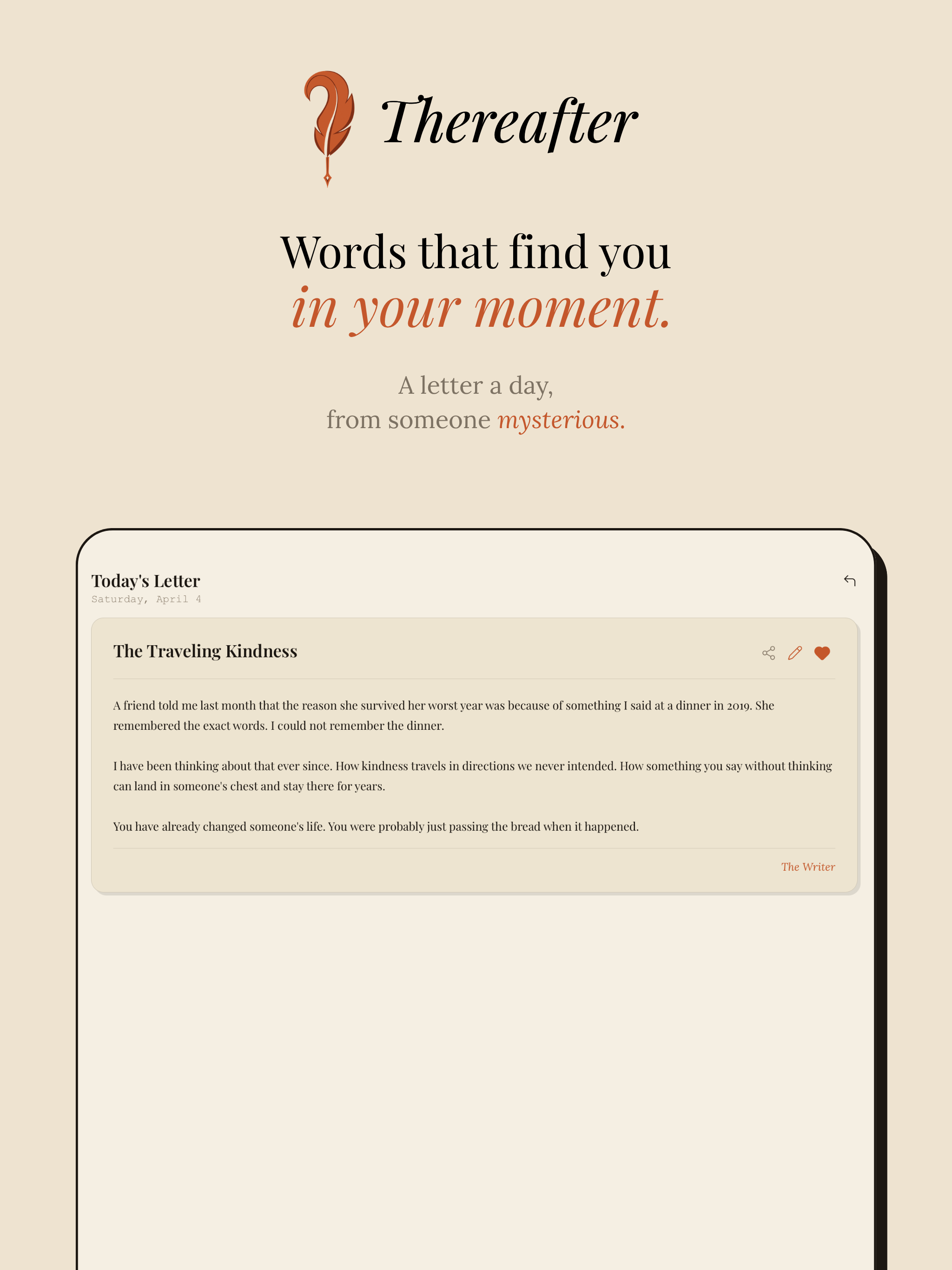 Thereafter: Letter Journal