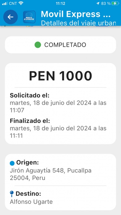 Movil Express Pasajero Screenshot