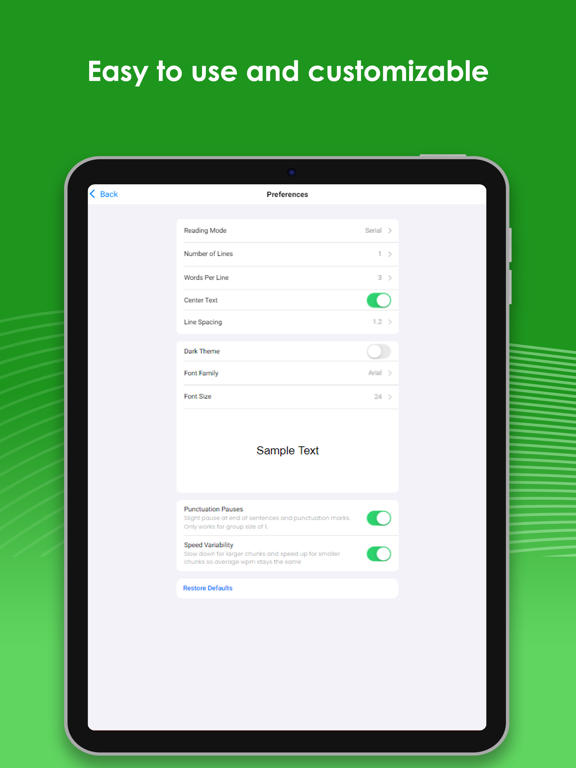 Spreeder - Speed Reading iPad screenshot 10 - Education app