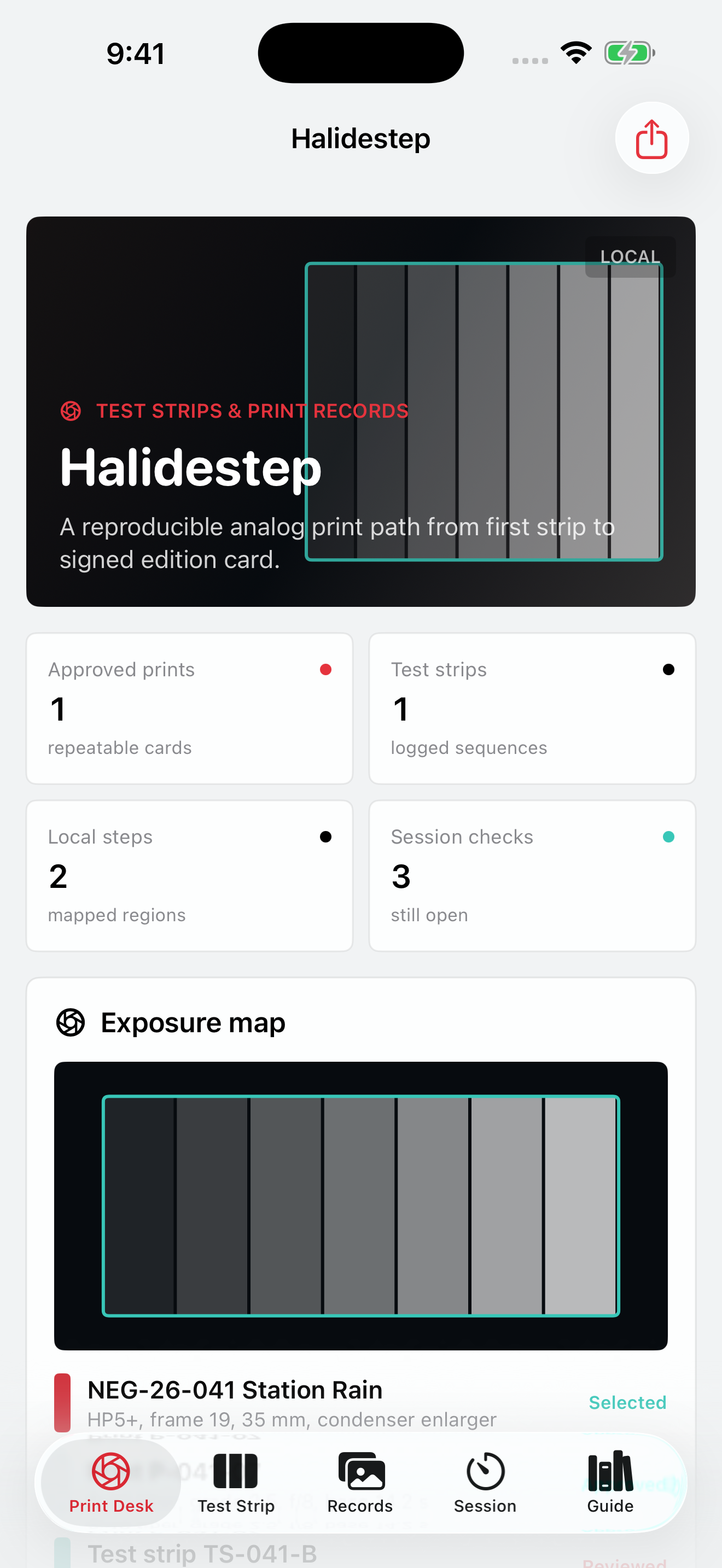 Halidestep: Darkroom Log screenshot 1 of 3