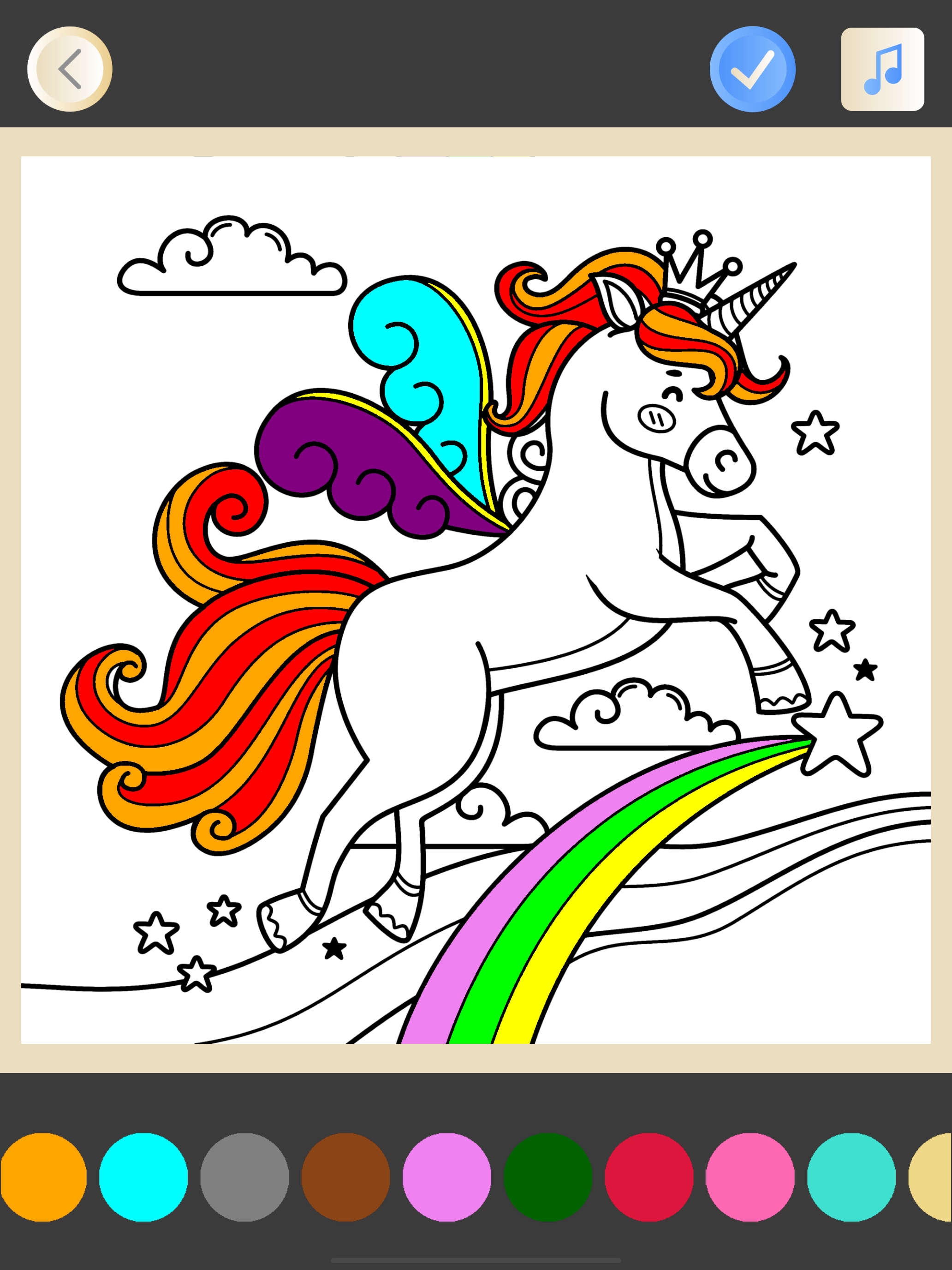 Rainbow Unicorn Coloring Game