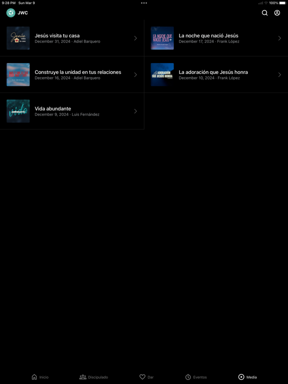 Iglesia JWC iPad screenshot 5 - Education app
