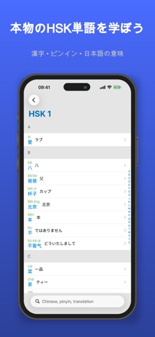 HSK語彙とフラッシュカード iPhone screenshot