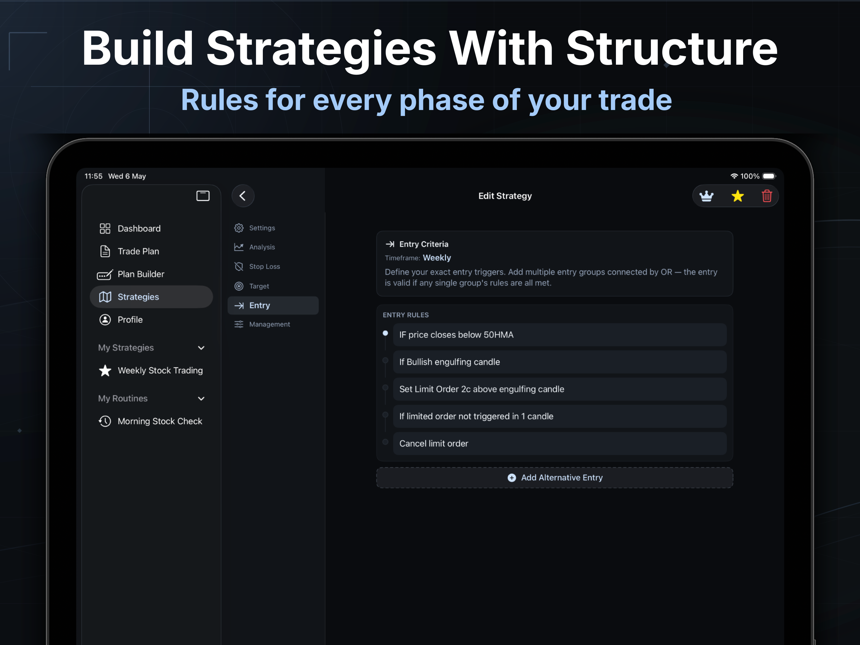 TradingPlan: Strategy Builder
