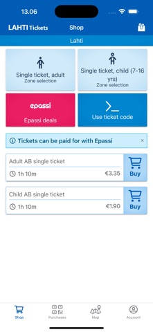 Lahti Tickets screenshot