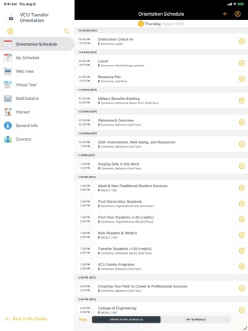 VCU Guidebook iPad screenshot