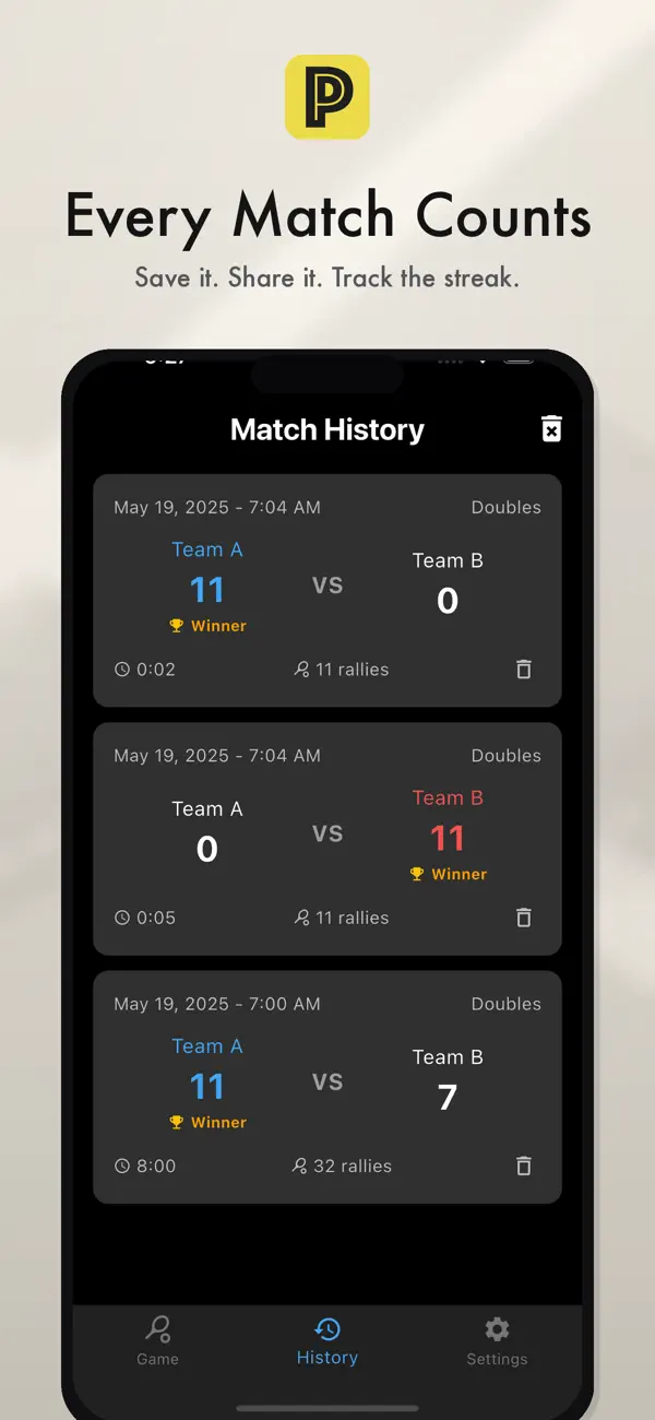 Pickleball Pro Scorekeeper Screenshot 3