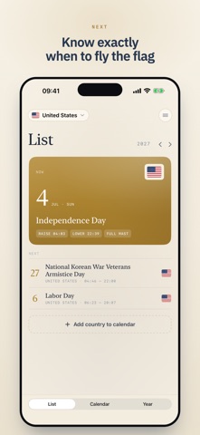 Flag Calendar iPhone screenshot