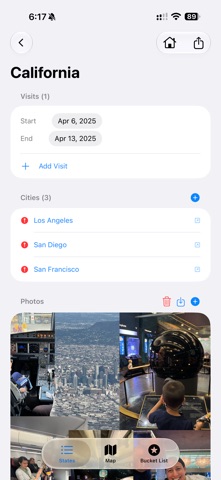 USA States Visited iPhone screenshot