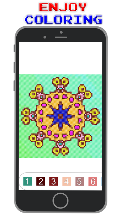 Mandala Cross Stitch Coloring Screenshot
