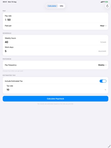 Salary Calculator - Pay Calc iPad screenshot