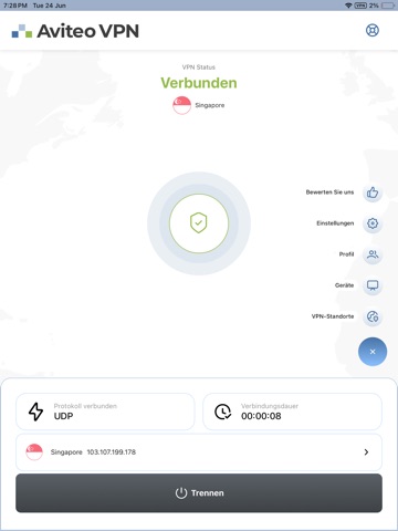 AviteoVPN iPad screenshot