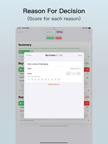 TinyPick-Decide Rationally iPad screenshot