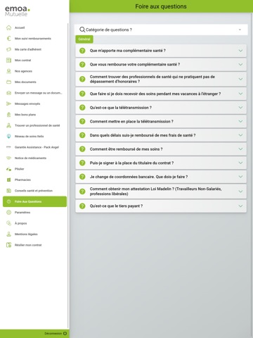 EMOA Mutuelle iPad screenshot