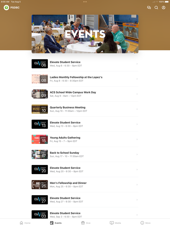 Palm Springs Dr Baptist Church iPad screenshot