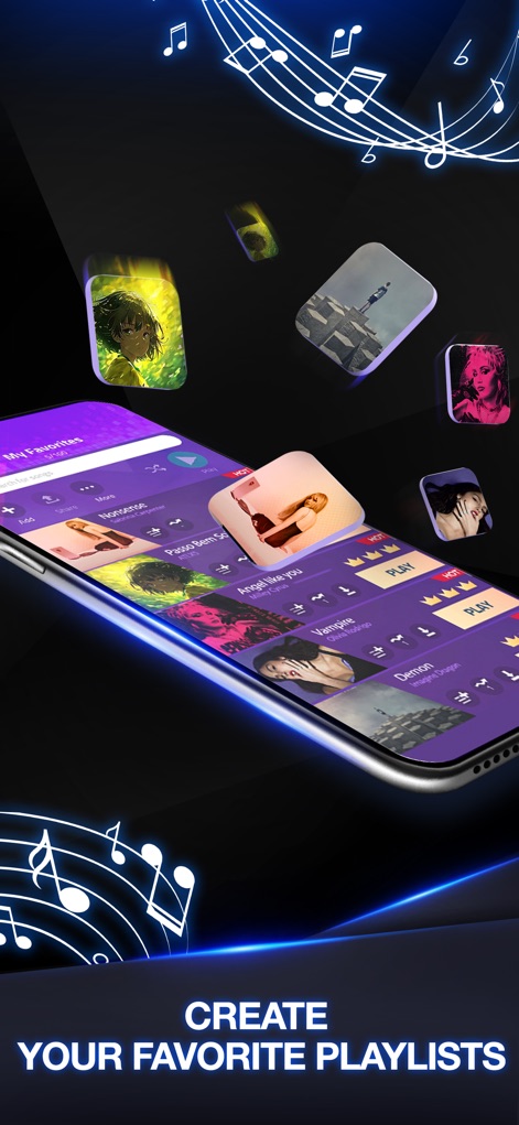 Magic Tiles 3: Piano Game - Users are empowered to create and customize their favorite playlists, featuring distinct song covers and intuitive selection options.