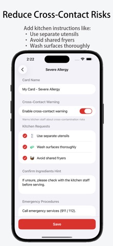 Allergy Info Card Screenshot 3 of 5